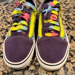 Vans old skool Mysterioso Purple suede Low-Top Sneakers with Neon Tie-Dye